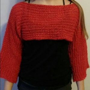 Vintage red crochet bolero